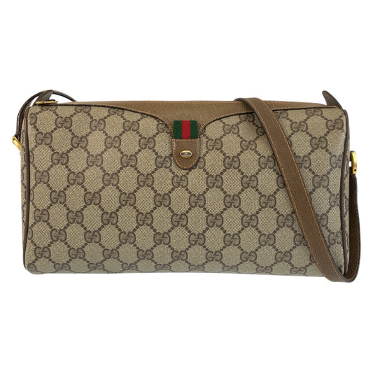 24178
GUCCI グッチ ヴィンテージ シェリーライン ベージュ ゴールド金具 GGスプリームキャンバス / レザー 89 02 017 ショルダーバッグ ポシェット レディース AB35