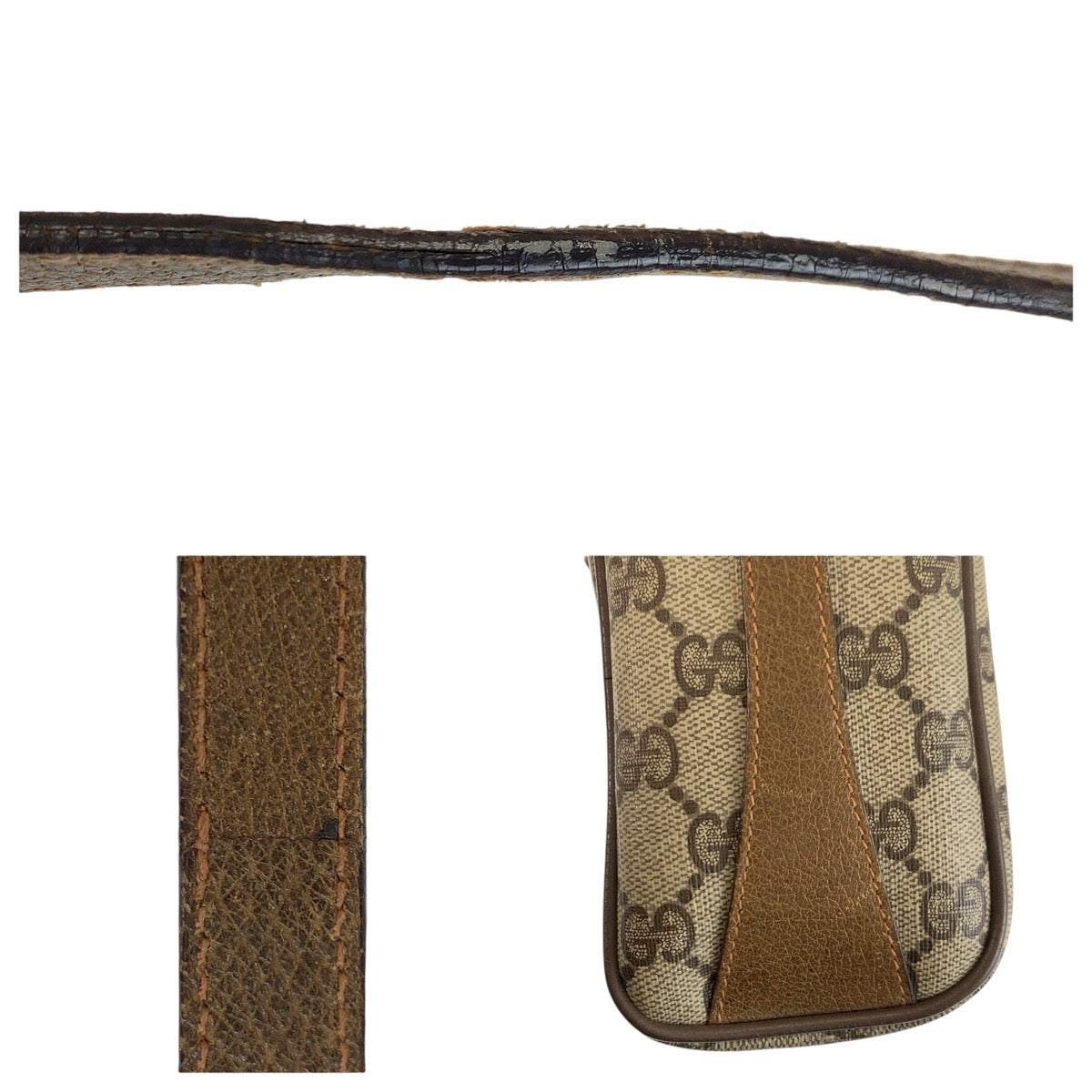 24178
GUCCI グッチ ヴィンテージ シェリーライン ベージュ ゴールド金具 GGスプリームキャンバス / レザー 89 02 017 ショルダーバッグ ポシェット レディース AB35