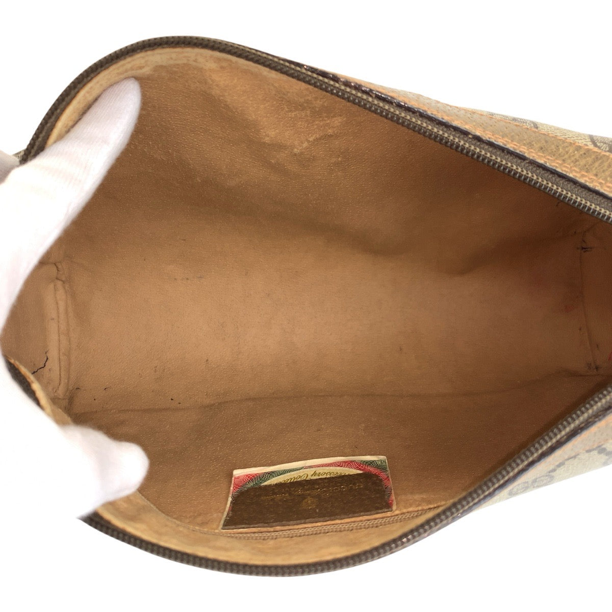 24178
GUCCI グッチ ヴィンテージ シェリーライン ベージュ ゴールド金具 GGスプリームキャンバス / レザー 89 02 017 ショルダーバッグ ポシェット レディース AB35