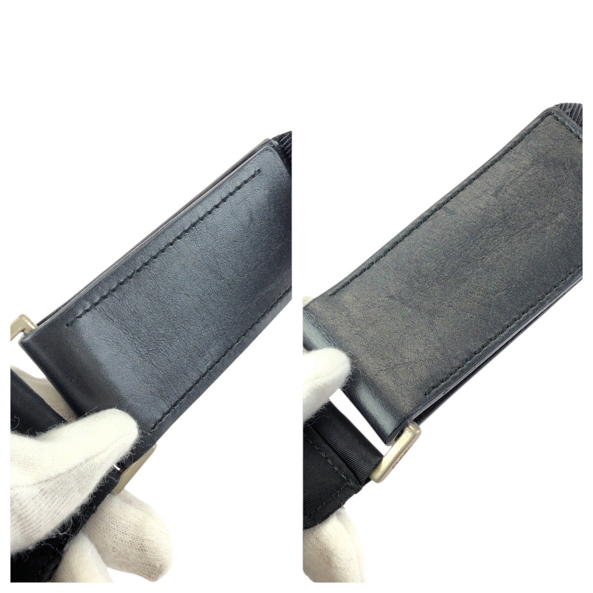 24179
PRADA プラダ テスート 三角ロゴプレート ブラック 黒 シルバー金具 ナイロン ショルダーバッグ レディース ABP35