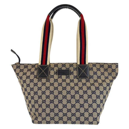 24180
GUCCI グッチ シェリーライン グレー ネイビー GGキャンバス / レザー 131230 トートバッグ ショルダーバッグ レディース ABP35