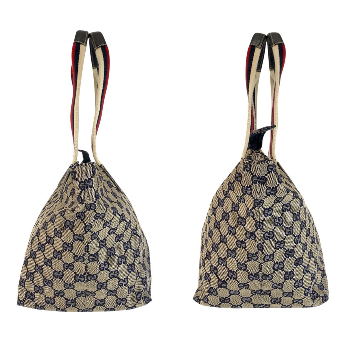 24180
GUCCI グッチ シェリーライン グレー ネイビー GGキャンバス / レザー 131230 トートバッグ ショルダーバッグ レディース ABP35