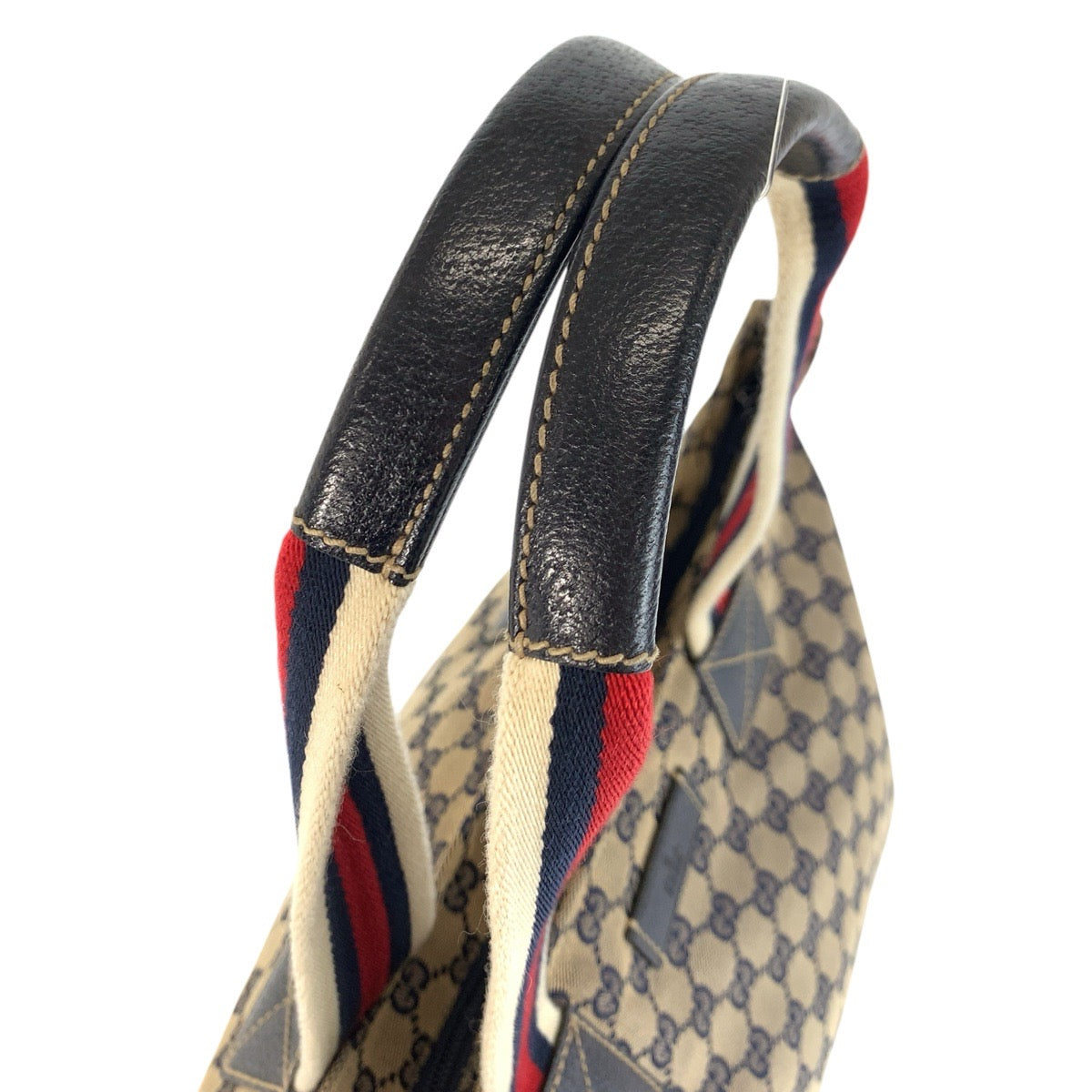 24180
GUCCI グッチ シェリーライン グレー ネイビー GGキャンバス / レザー 131230 トートバッグ ショルダーバッグ レディース ABP35
