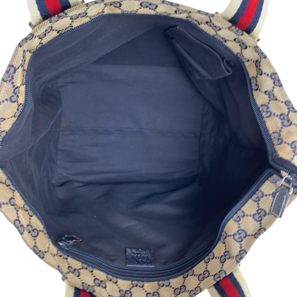 24180
GUCCI グッチ シェリーライン グレー ネイビー GGキャンバス / レザー 131230 トートバッグ ショルダーバッグ レディース ABP35