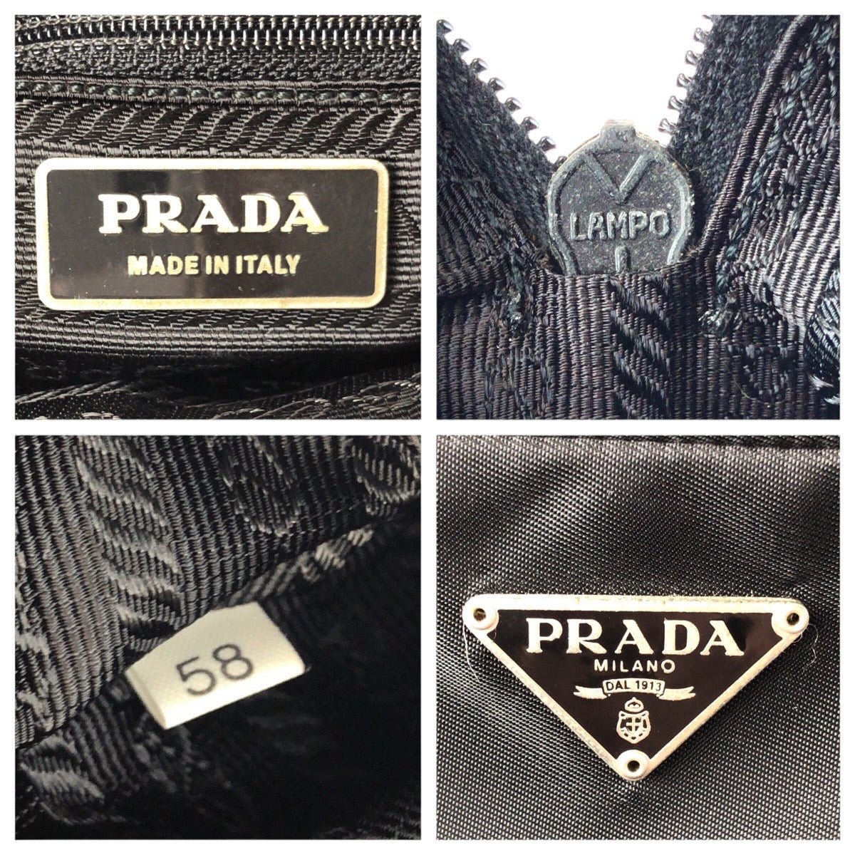 24181
PRADA プラダ テスート 三角ロゴプレート ブラック 黒 シルバー金具 ナイロン ショルダーバッグ ポシェット レディース ABP35