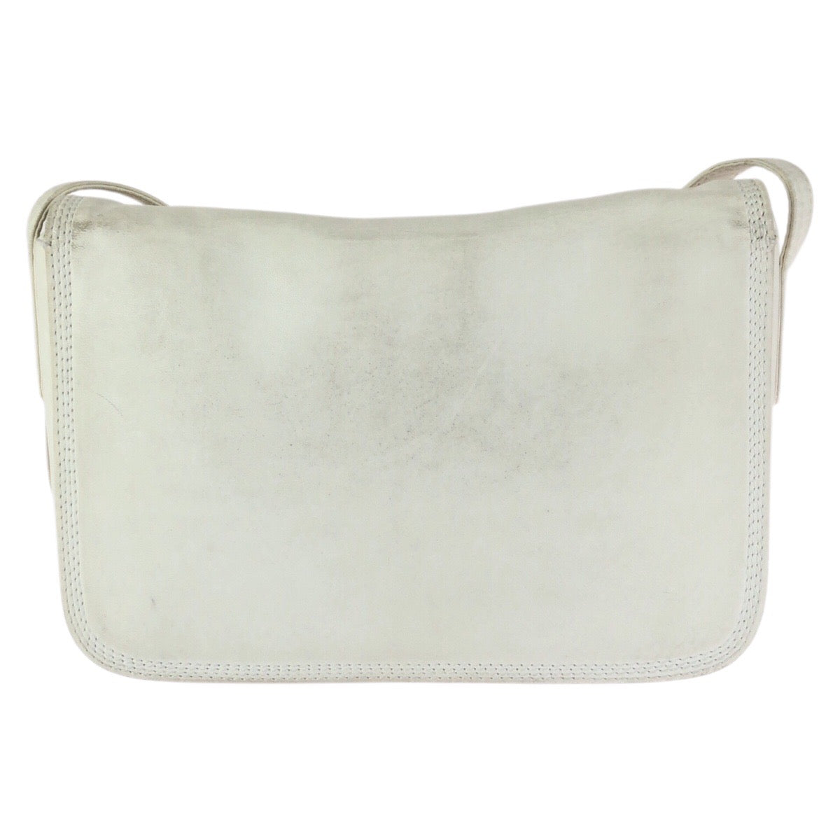 24182
LOEWE ロエベ アナグラム ホワイト オフホワイト ゴールド金具 レザー ショルダーバッグ ポシェット レディース B17