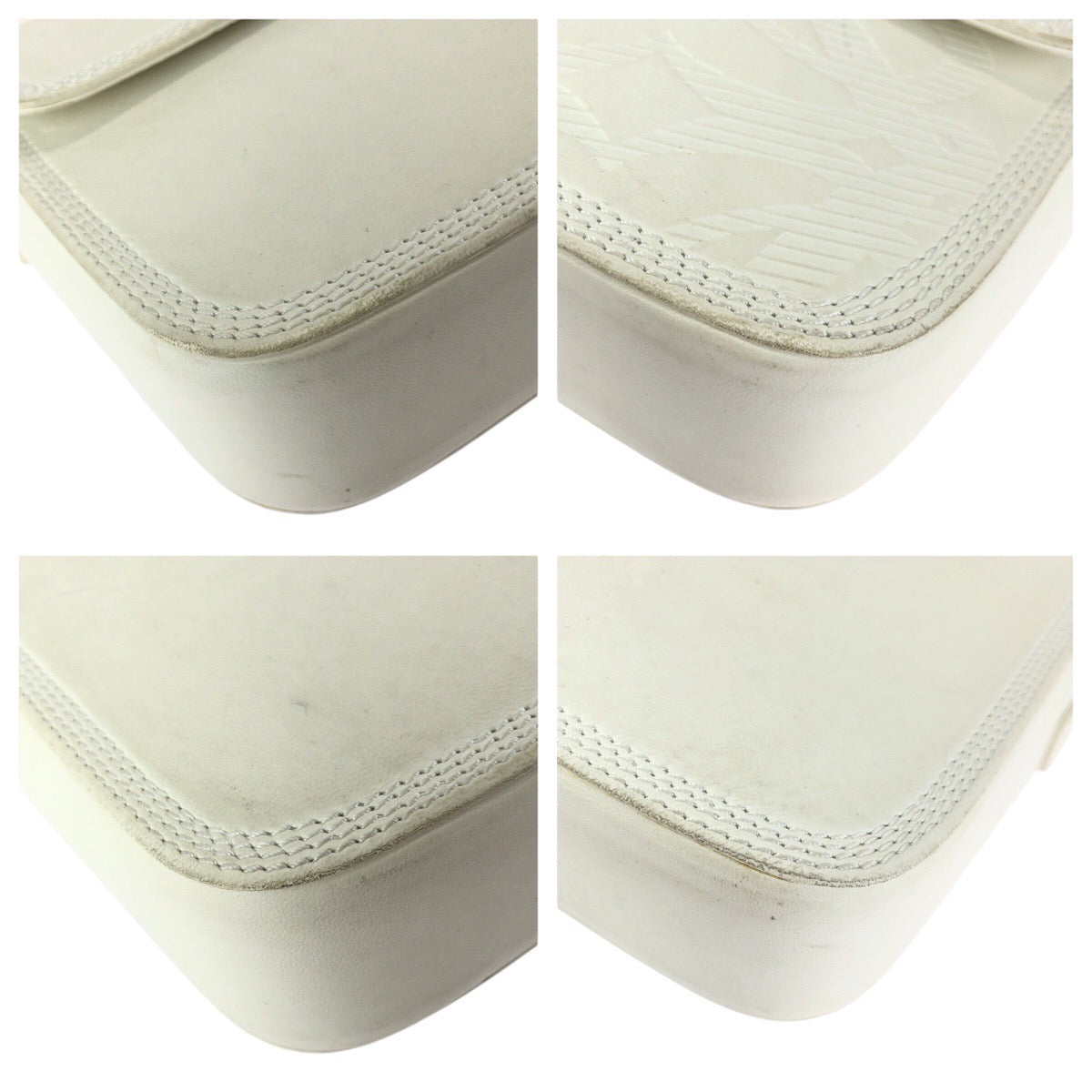 24182
LOEWE ロエベ アナグラム ホワイト オフホワイト ゴールド金具 レザー ショルダーバッグ ポシェット レディース B17