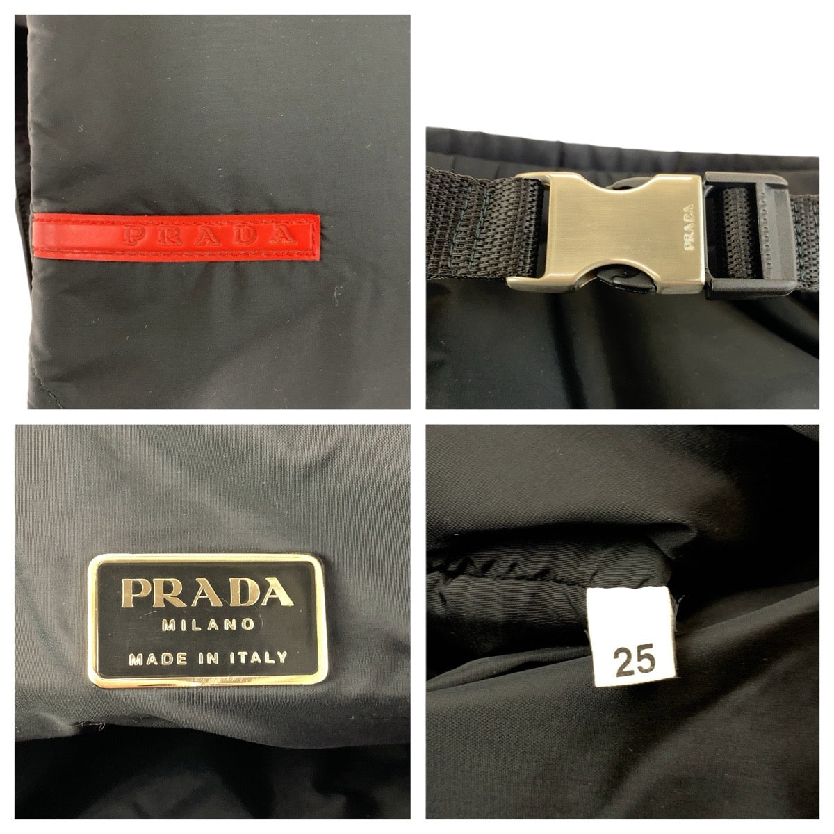 24184
PRADA SPORTS プラダスポーツ スポーツライン ブラック 黒 シルバー金具 ナイロン リュックサック バックパック レディース ABP44