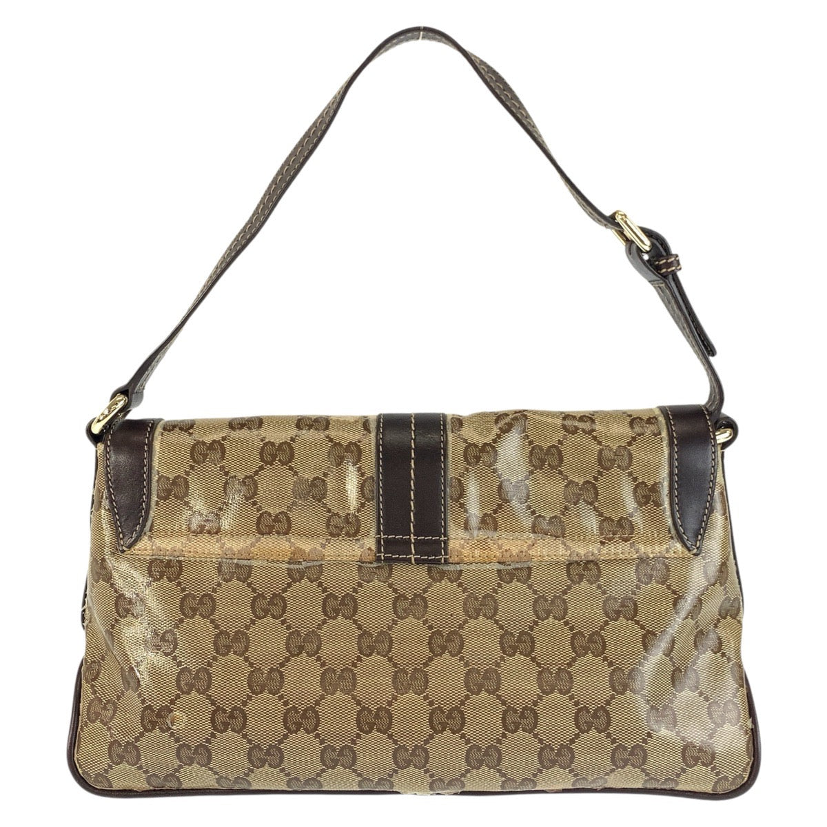 24190
GUCCI グッチ GGクリスタル ベージュ ブラウン ゴールド金具 コーティングキャンバス / レザー 181483 ショルダーバッグ レディース AB35