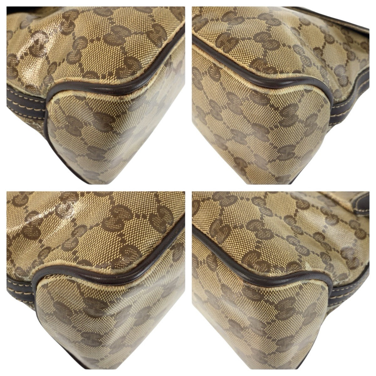 24190
GUCCI グッチ GGクリスタル ベージュ ブラウン ゴールド金具 コーティングキャンバス / レザー 181483 ショルダーバッグ レディース AB35
