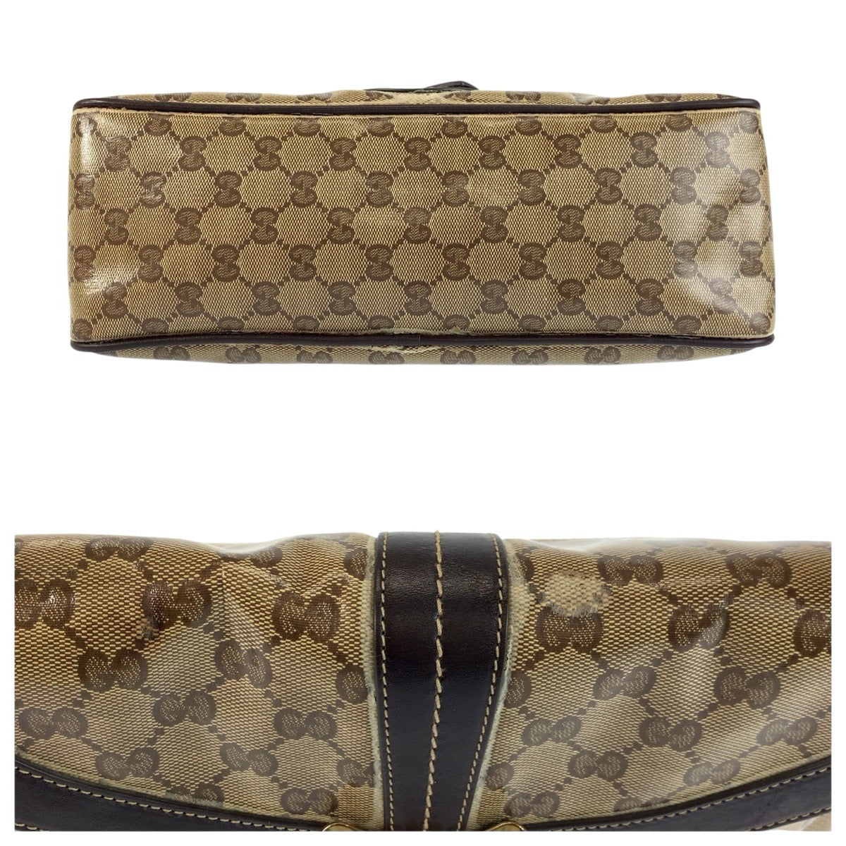 24190
GUCCI グッチ GGクリスタル ベージュ ブラウン ゴールド金具 コーティングキャンバス / レザー 181483 ショルダーバッグ レディース AB35