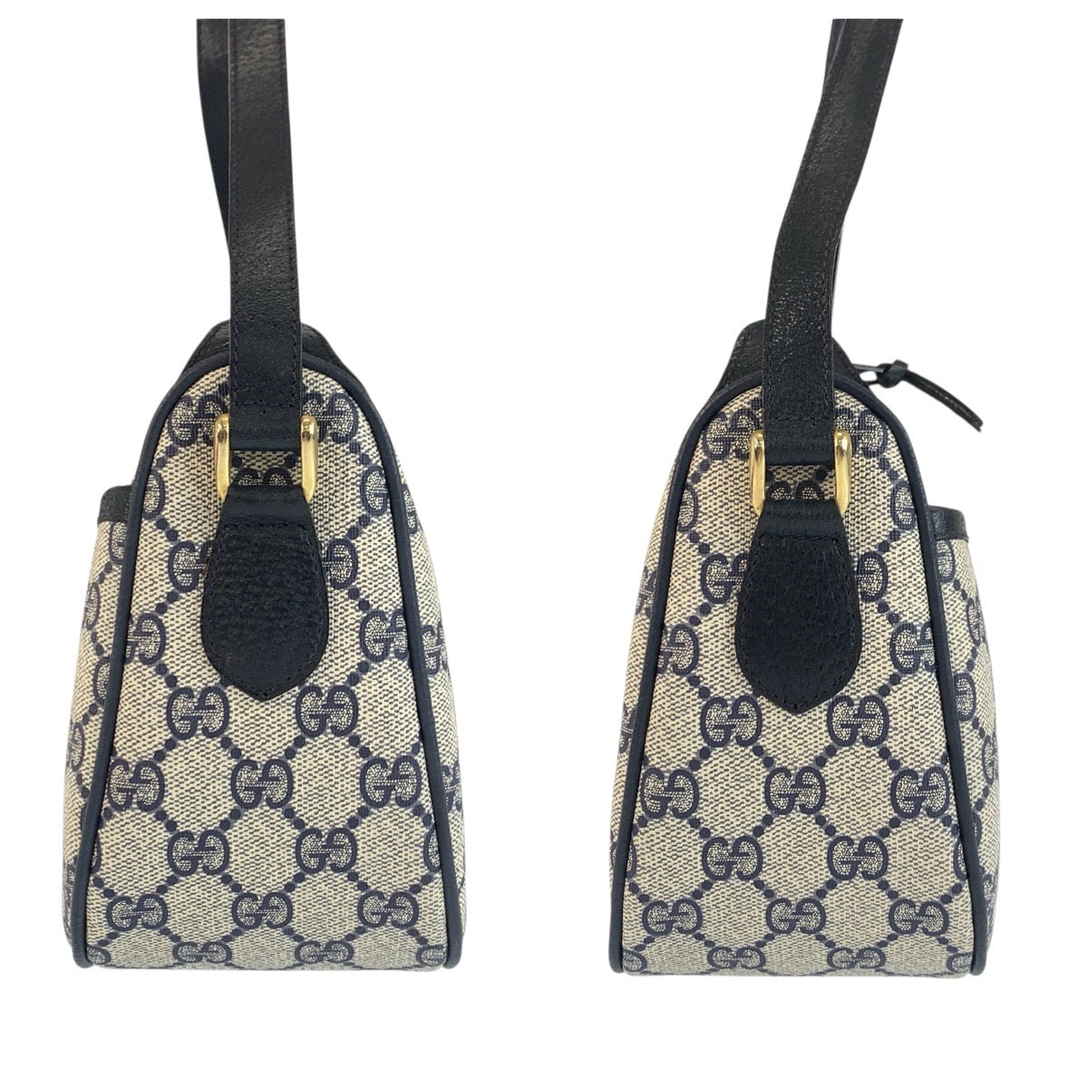 24191
GUCCI グッチ ヴィンテージ シェリーライン グレー ネイビー GGスプリームキャンバス / レザー 89 02 032 ショルダーバッグ ポシェット レディース ABP37