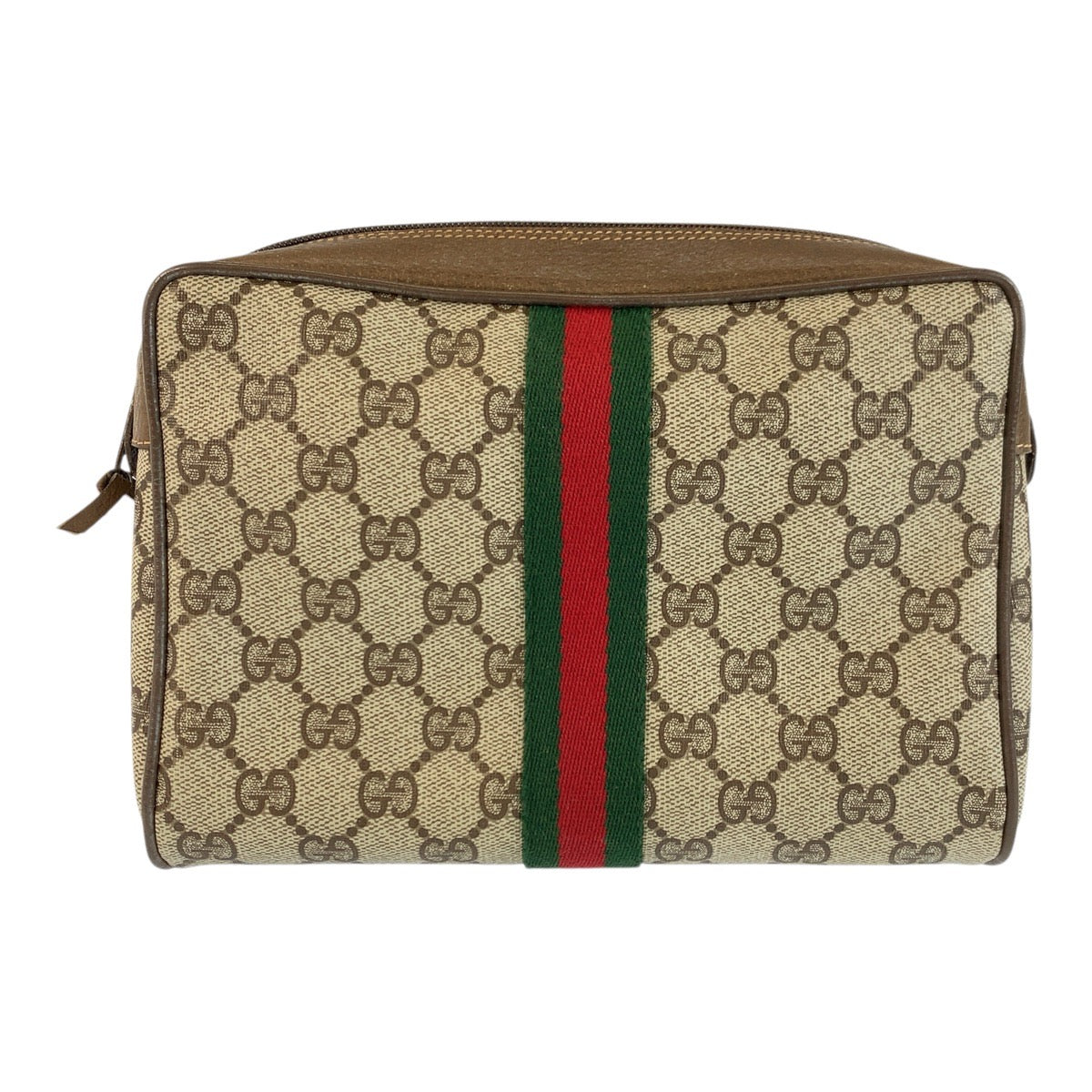 24194
GUCCI グッチ シェリーライン ベージュ ブラウン GGスプリームキャンバス / レザー 89 01 012 クラッチバッグ ポーチ レディース AB16