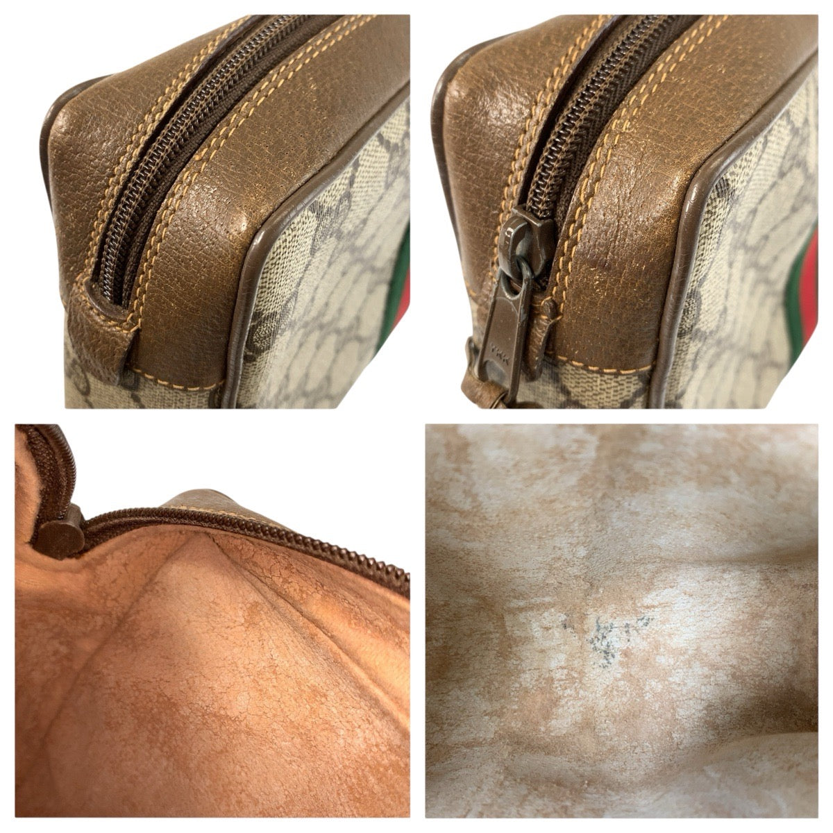 24194
GUCCI グッチ シェリーライン ベージュ ブラウン GGスプリームキャンバス / レザー 89 01 012 クラッチバッグ ポーチ レディース AB16