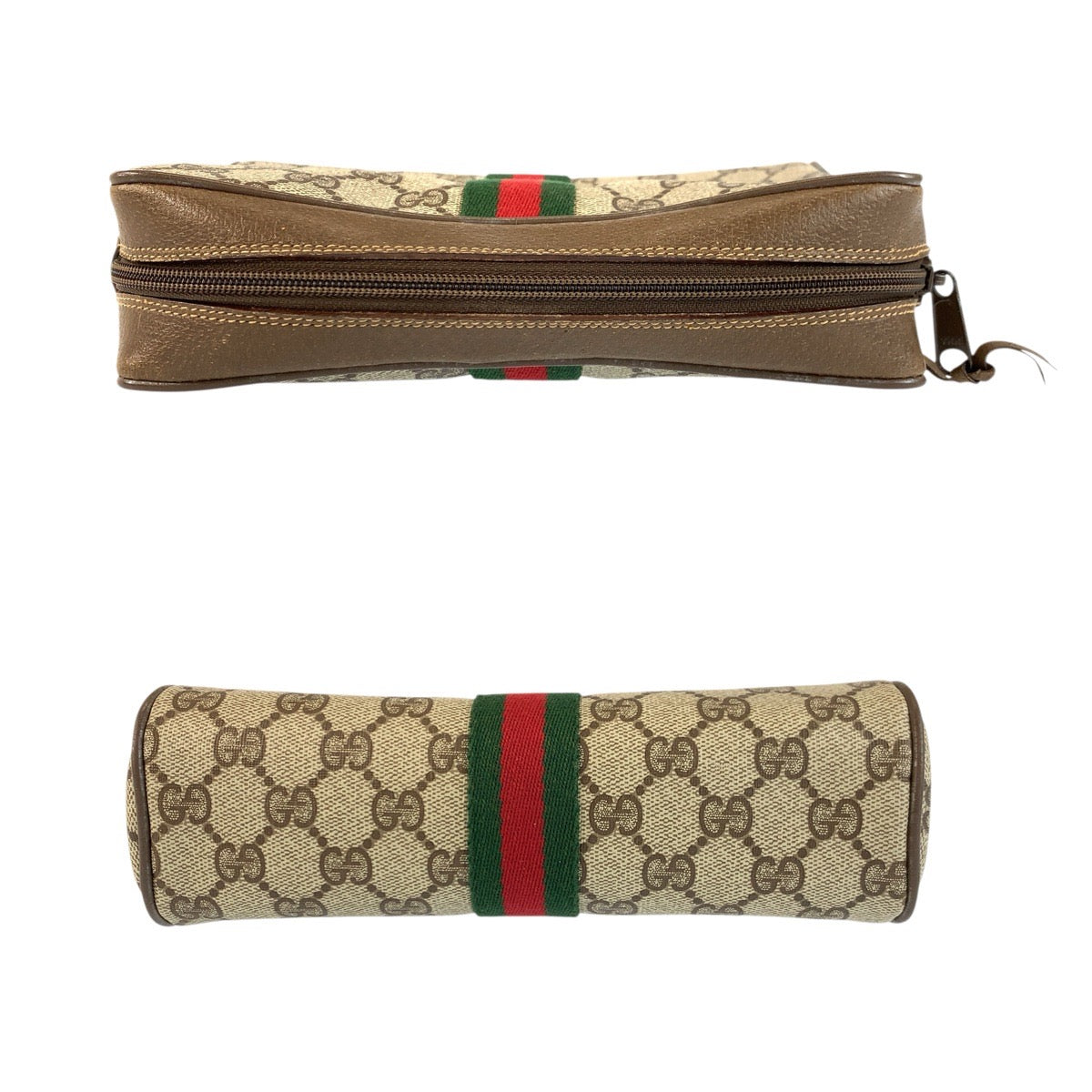 24194
GUCCI グッチ シェリーライン ベージュ ブラウン GGスプリームキャンバス / レザー 89 01 012 クラッチバッグ ポーチ レディース AB16