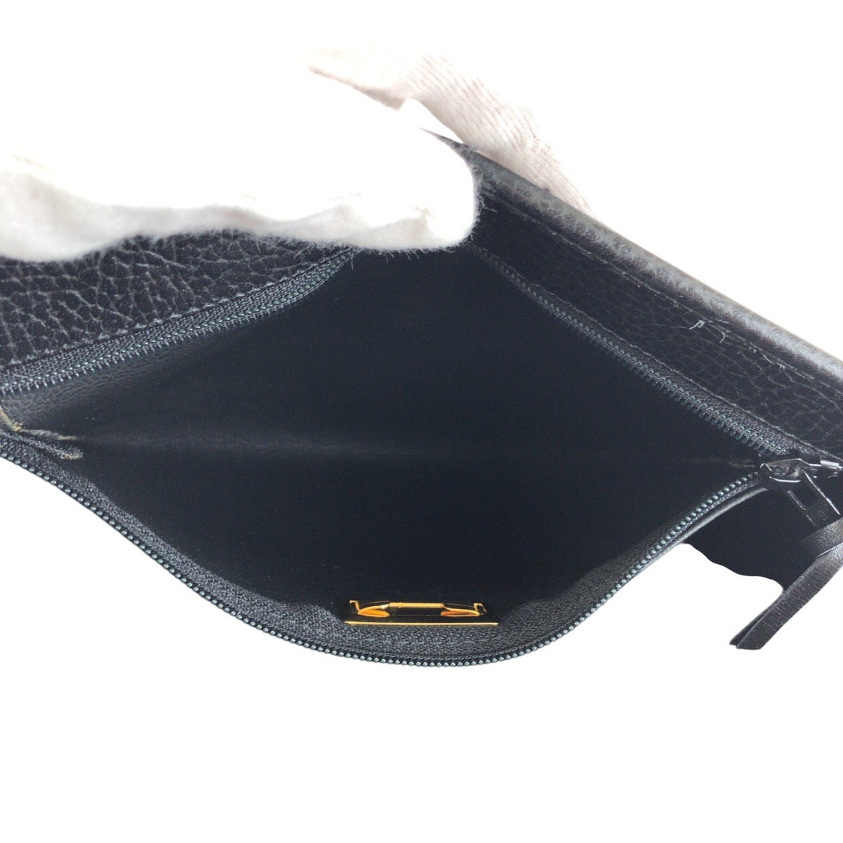 24195
Christian Dior クリスチャンディオール ヴィンテージ ブラック 黒 ゴールド金具 レザー ショルダーバッグ ポシェット レディース A44