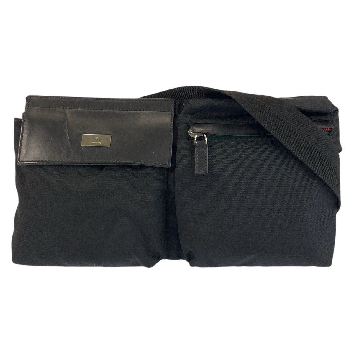 24199
GUCCI グッチ シェリーライン ブラック 黒 ナイロン / レザー 28566 ボディバッグ ウエストバッグ 男女兼用 レディース ABP35