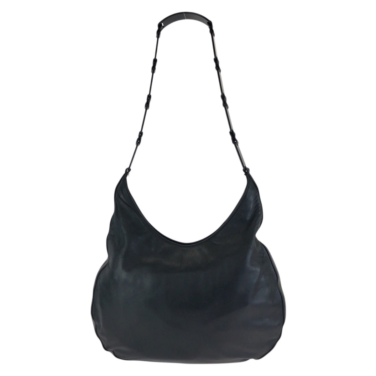 24200
PRADA プラダ ブラック 黒 シルバー金具 レザー / プラスチック ショルダーバッグ レディース AB35