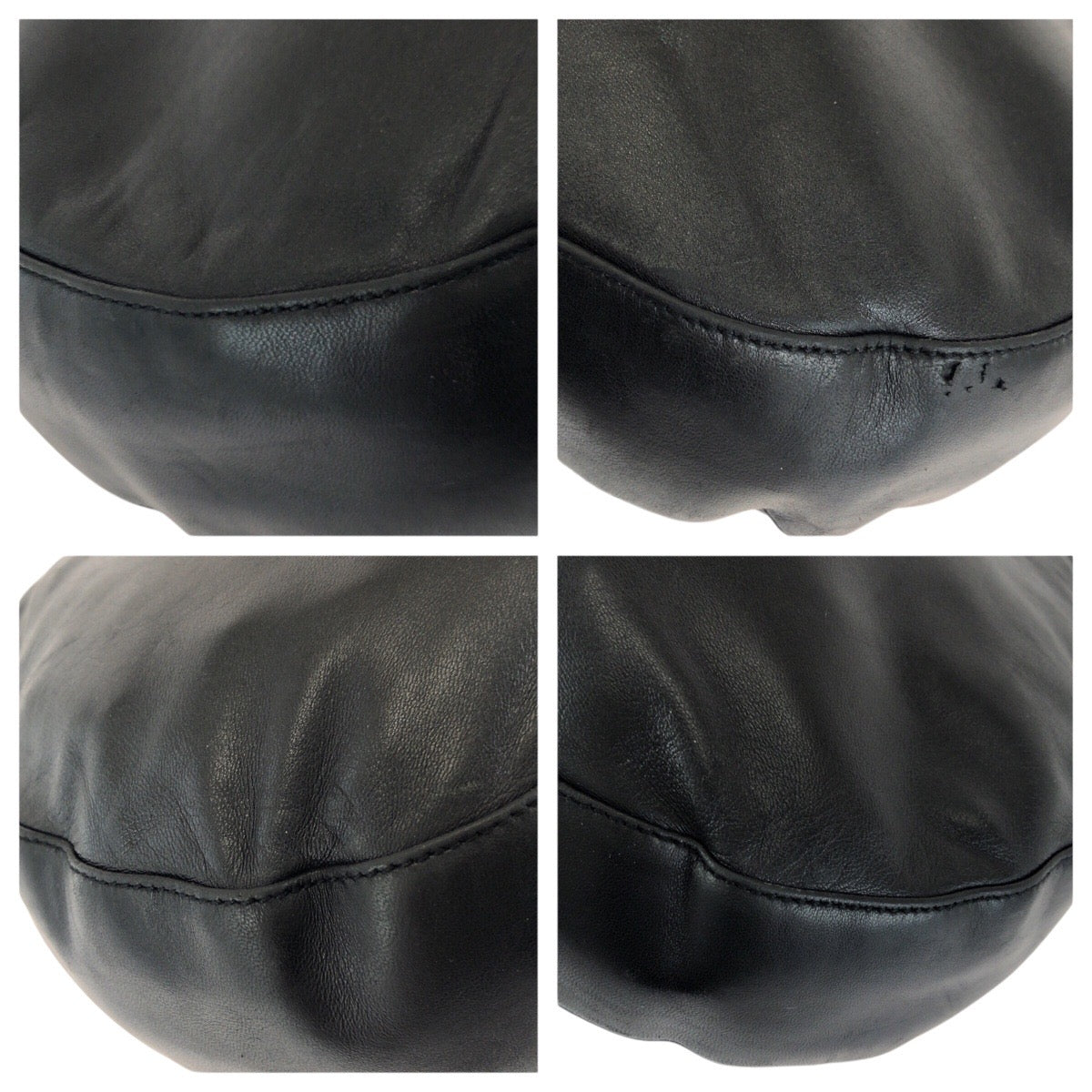24200
PRADA プラダ ブラック 黒 シルバー金具 レザー / プラスチック ショルダーバッグ レディース AB35