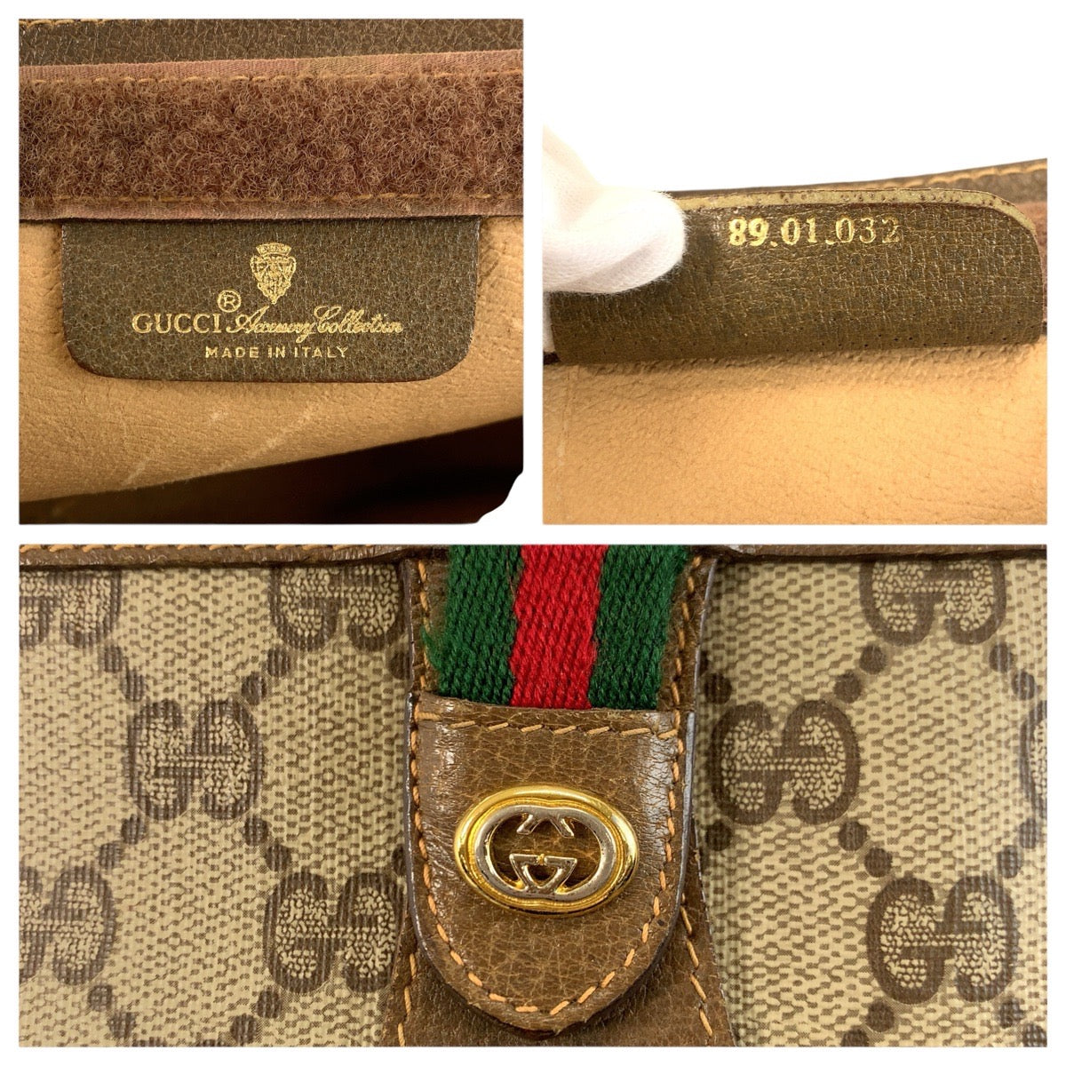 24204
GUCCI グッチ ヴィンテージ シェリーライン ベージュ ブラウン GGスプリームキャンバス / レザー 89 01 032 クラッチバッグ セカンドバッグ メンズ AB23