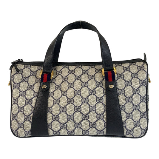 24205
GUCCI グッチ ヴィンテージ シェリーライン グレー ネイビー ゴールド金具 GGスプリームキャンバス / レザー 39 02 040 ハンドバッグ ミニボストン レディース ABP30