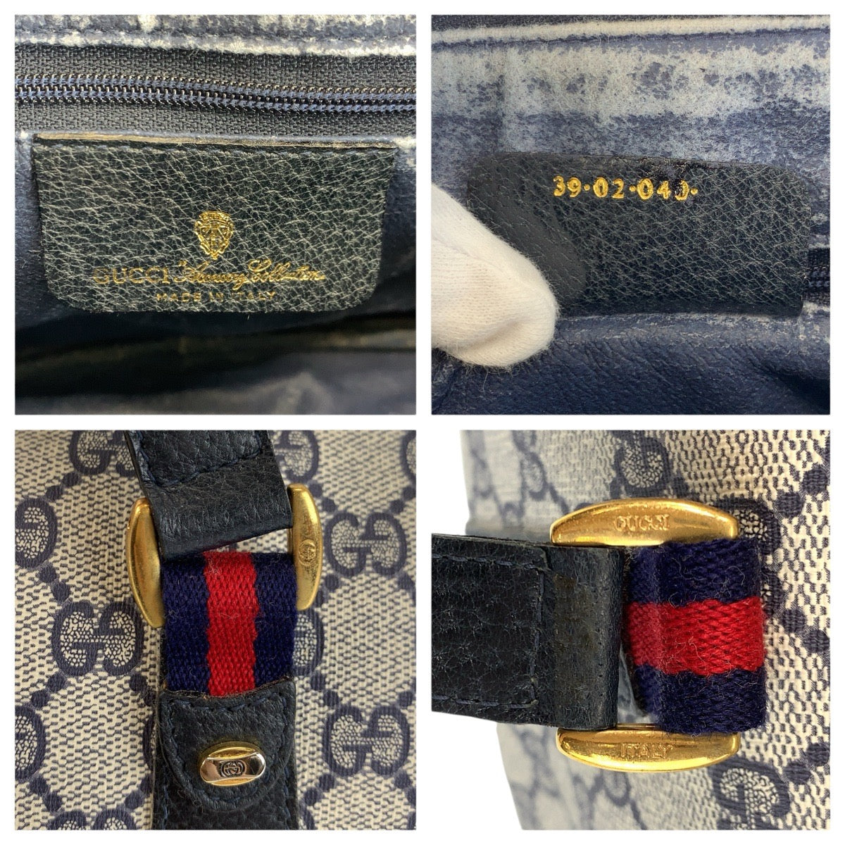 24205
GUCCI グッチ ヴィンテージ シェリーライン グレー ネイビー ゴールド金具 GGスプリームキャンバス / レザー 39 02 040 ハンドバッグ ミニボストン レディース ABP30