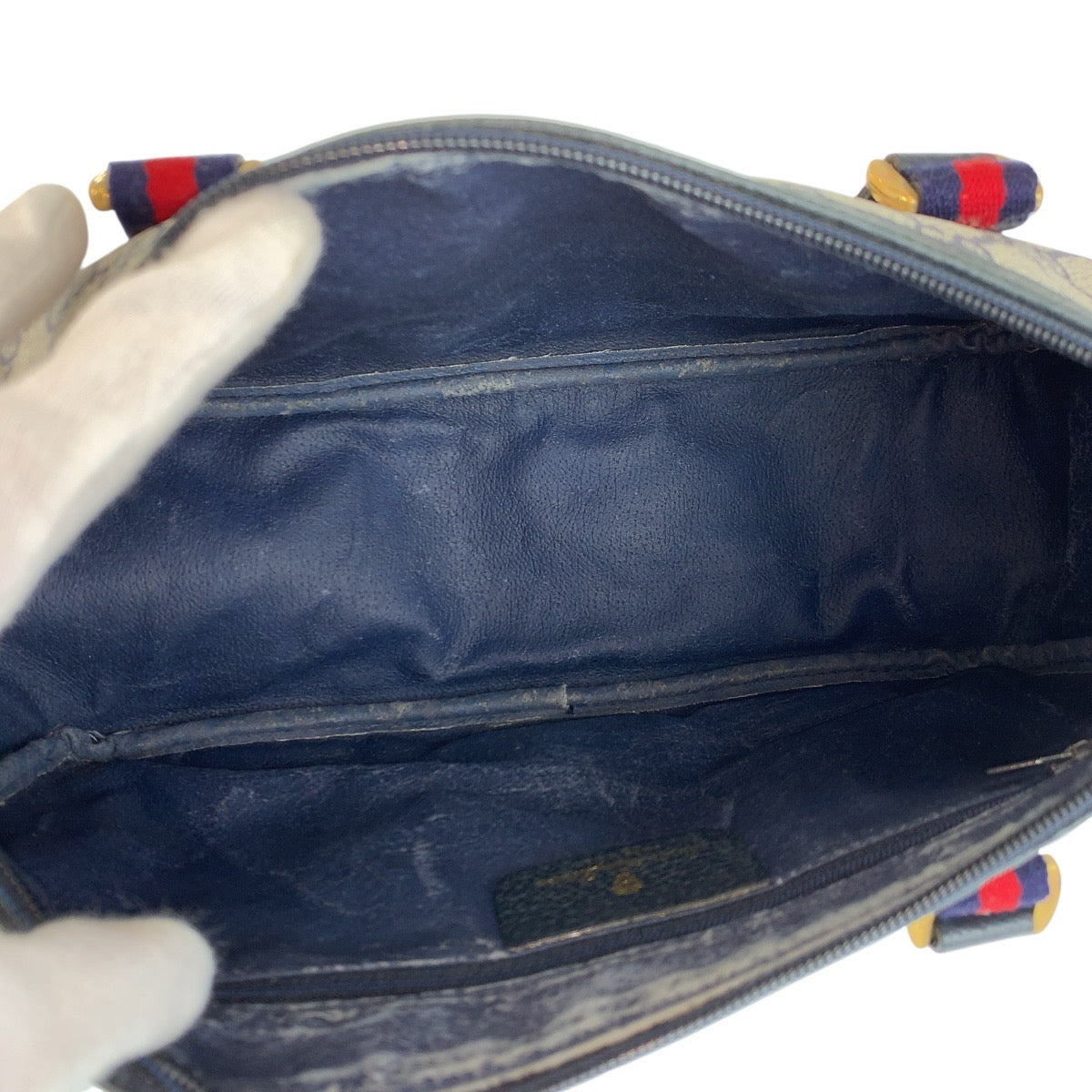 24205
GUCCI グッチ ヴィンテージ シェリーライン グレー ネイビー ゴールド金具 GGスプリームキャンバス / レザー 39 02 040 ハンドバッグ ミニボストン レディース ABP30