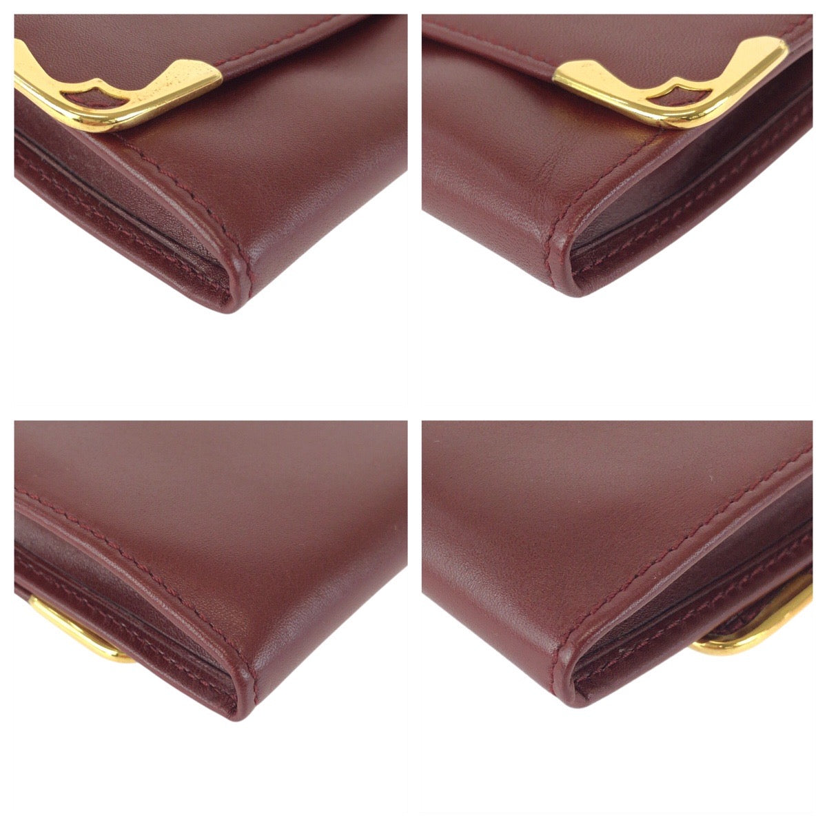 24208
CARTIER カルティエ マストライン ワインレッド ボルドー ゴールド金具 レザー クラッチバッグ セカンドバッグ 男女兼用 メンズ A30
