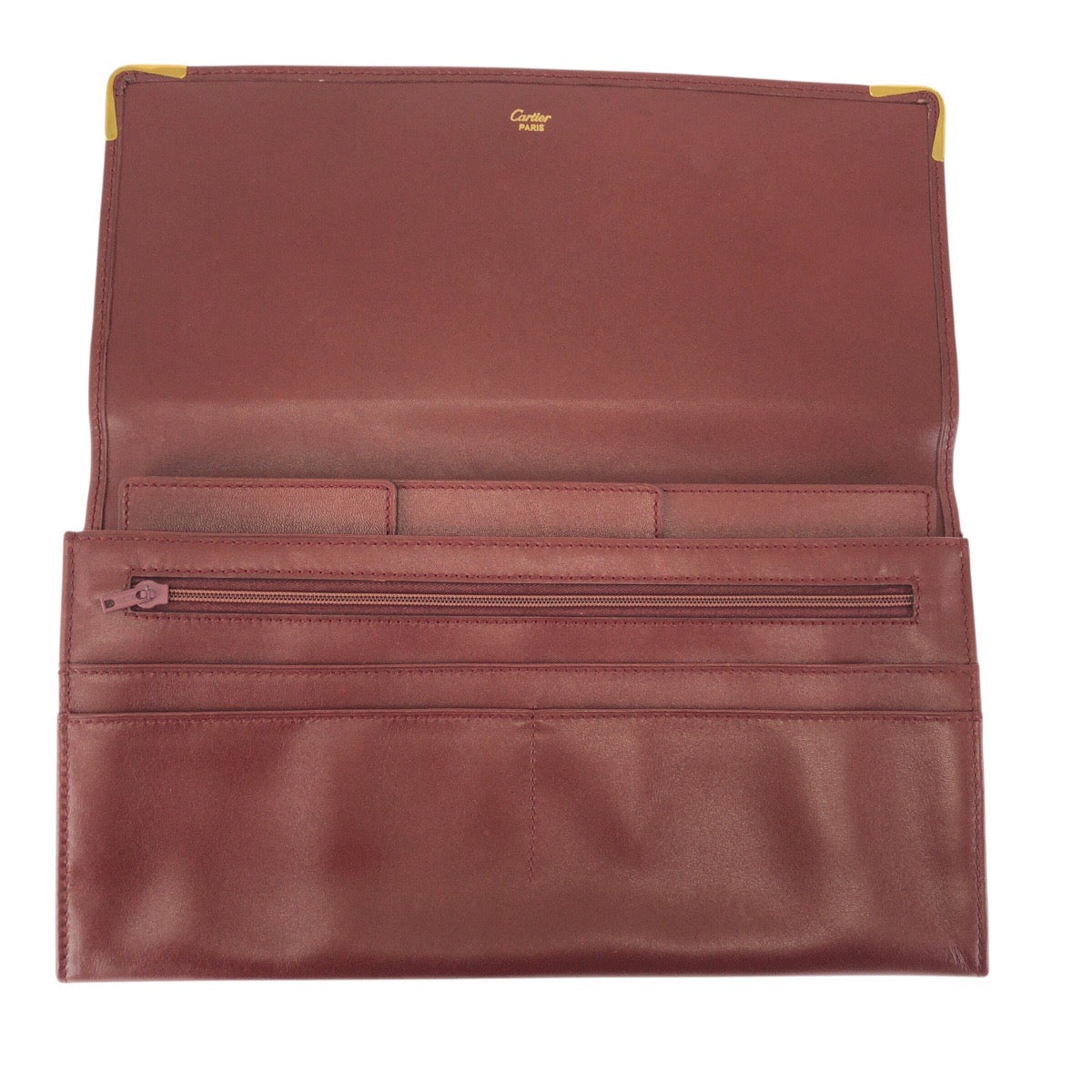24208
CARTIER カルティエ マストライン ワインレッド ボルドー ゴールド金具 レザー クラッチバッグ セカンドバッグ 男女兼用 メンズ A30