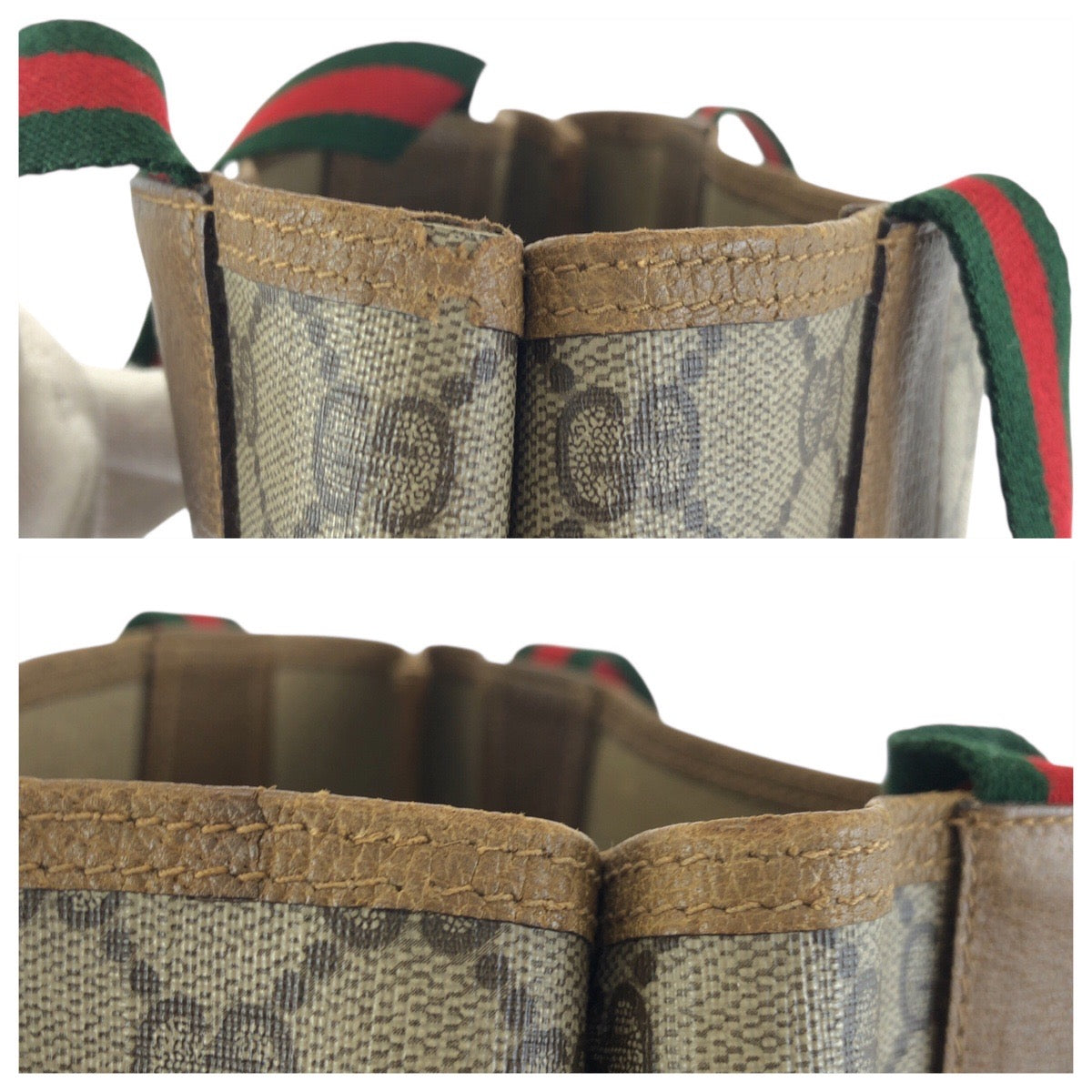 24209
GUCCI グッチ ヴィンテージ シェリーライン ベージュ グレー GGスプリームキャンバス 39 02 003 トートバッグ ショルダーバッグ レディース AB23