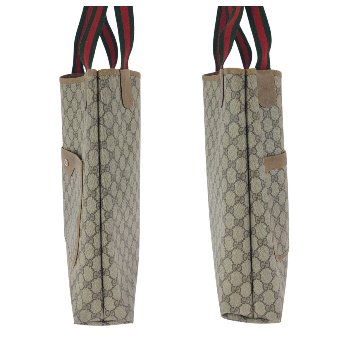 24209
GUCCI グッチ ヴィンテージ シェリーライン ベージュ グレー GGスプリームキャンバス 39 02 003 トートバッグ ショルダーバッグ レディース AB23