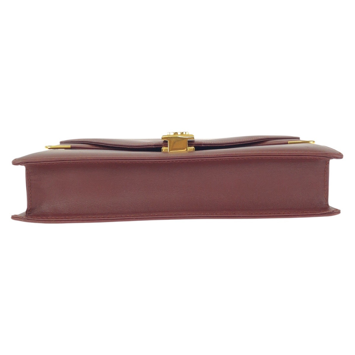24211
CARTIER カルティエ ヴィンテージ マストライン ワインレッド ボルドー ゴールド金具 レザー ショルダーバッグ レディース A35