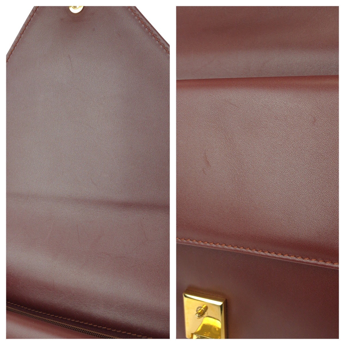 24211
CARTIER カルティエ ヴィンテージ マストライン ワインレッド ボルドー ゴールド金具 レザー ショルダーバッグ レディース A35