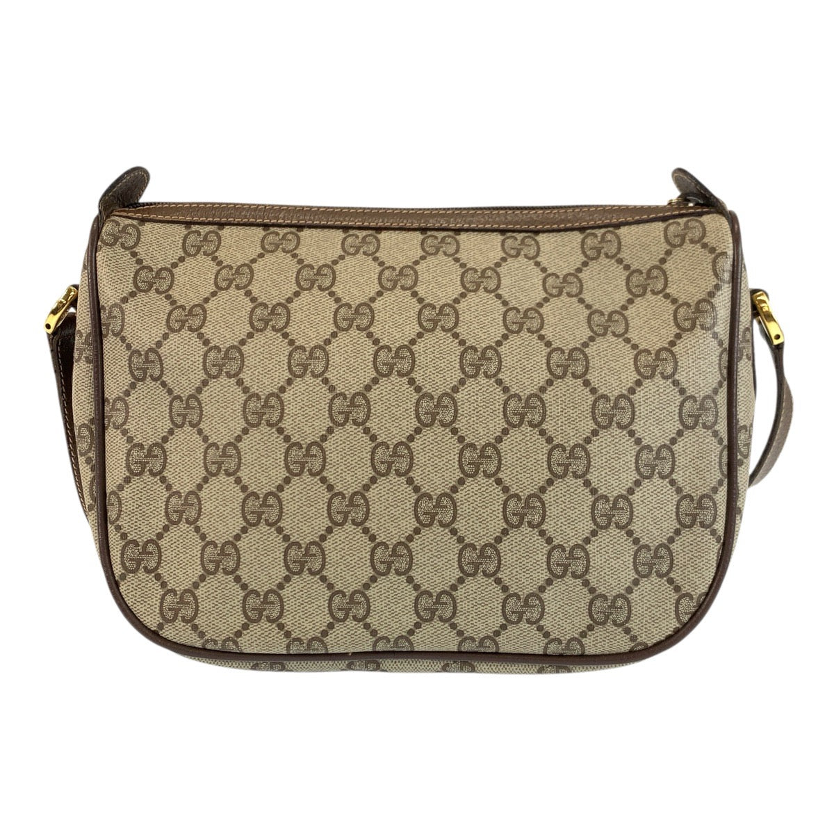 24212
GUCCI グッチ ヴィンテージ ベージュ ブラウン ゴールド金具 GGスプリームキャンバス / レザー 89 02 032 ショルダーバッグ ポシェット レディース AB30