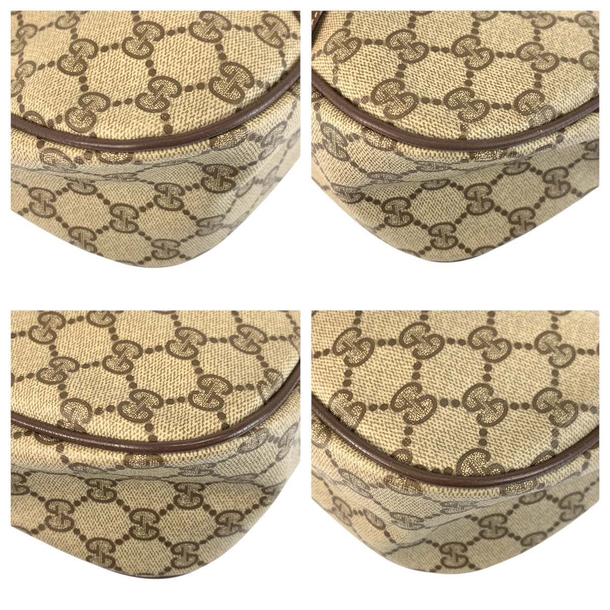 24212
GUCCI グッチ ヴィンテージ ベージュ ブラウン ゴールド金具 GGスプリームキャンバス / レザー 89 02 032 ショルダーバッグ ポシェット レディース AB30