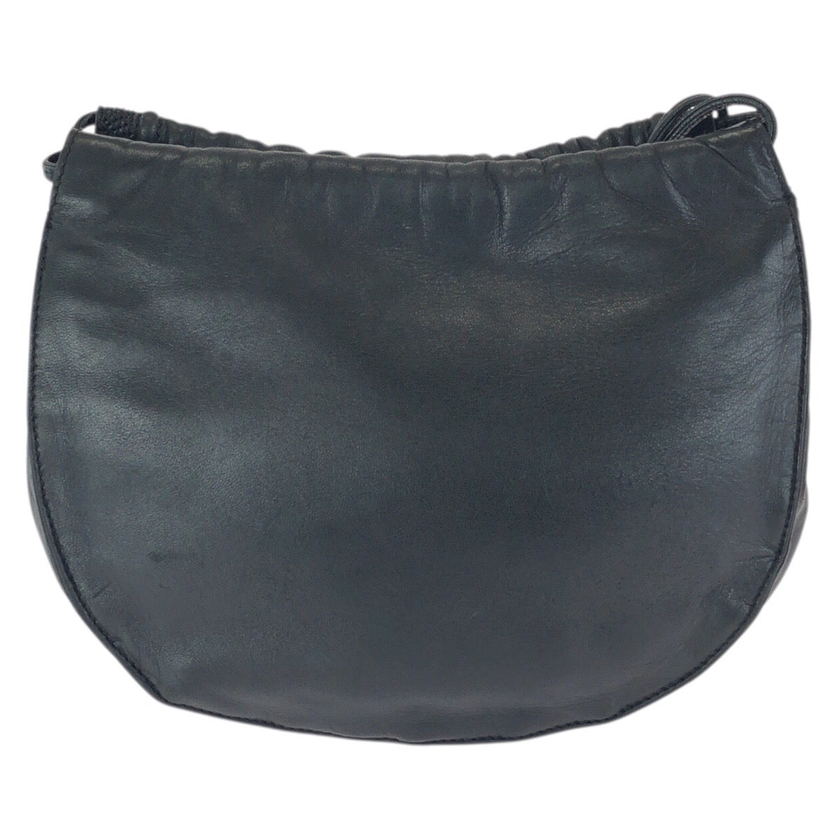 24214
LOEWE ロエベ ヴィンテージ アナグラム 巾着 ブラック 黒 ゴールド金具 レザー ショルダーバッグ ポシェット レディース ABP30