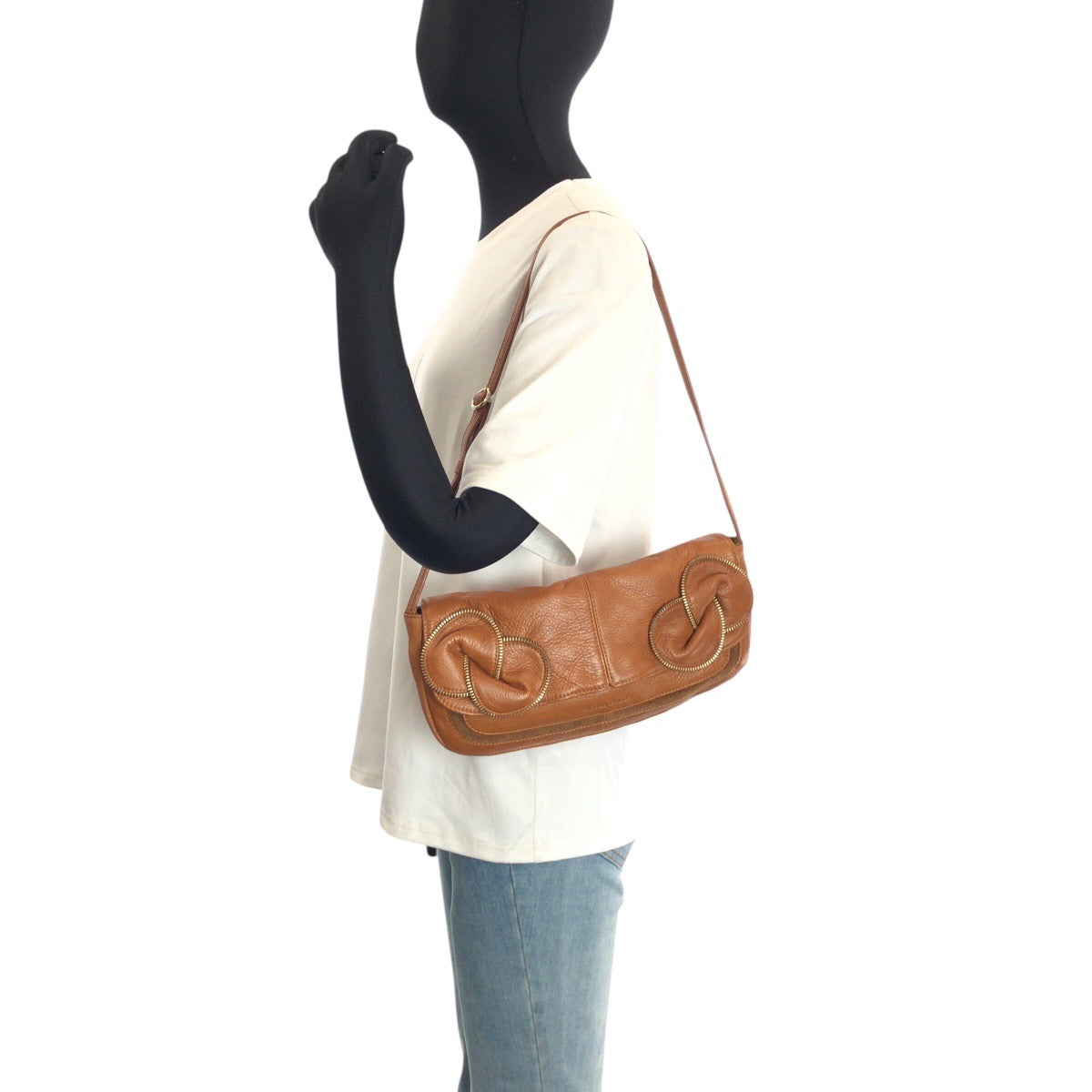 24216
SEE BY CHLOE シーバイクロエ ブラウン キャメル ゴールド金具 レザー 031095 ショルダーバッグ ハンドバッグ レディース A21