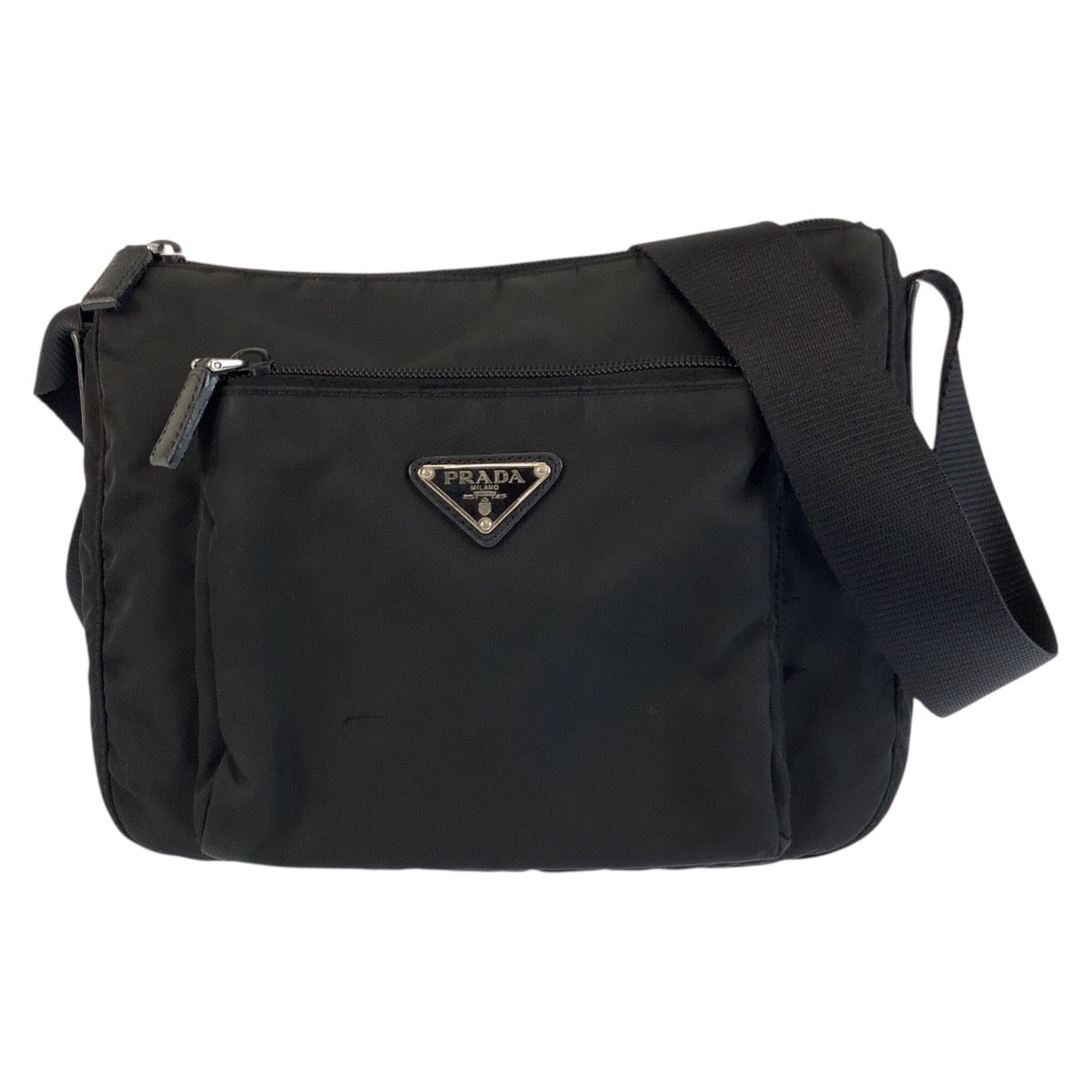 24217
PRADA プラダ テスート ブラック 黒 シルバー金具 ナイロン ショルダーバッグ ポシェット レディース ABP35