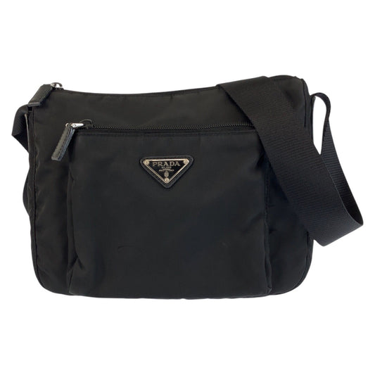 24217
PRADA プラダ テスート ブラック 黒 シルバー金具 ナイロン ショルダーバッグ ポシェット レディース ABP35