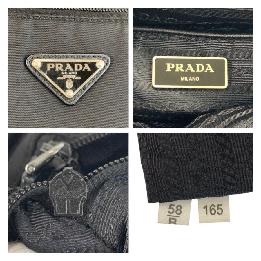 24217
PRADA プラダ テスート ブラック 黒 シルバー金具 ナイロン ショルダーバッグ ポシェット レディース ABP35