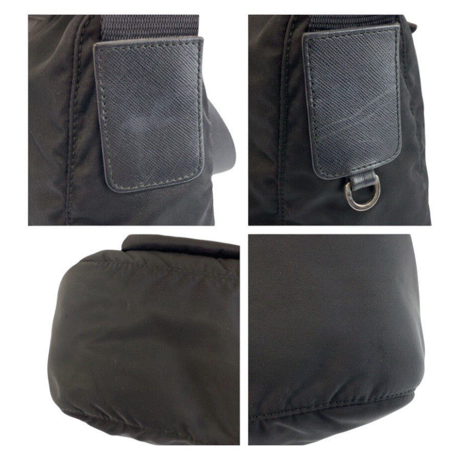 24217
PRADA プラダ テスート ブラック 黒 シルバー金具 ナイロン ショルダーバッグ ポシェット レディース ABP35