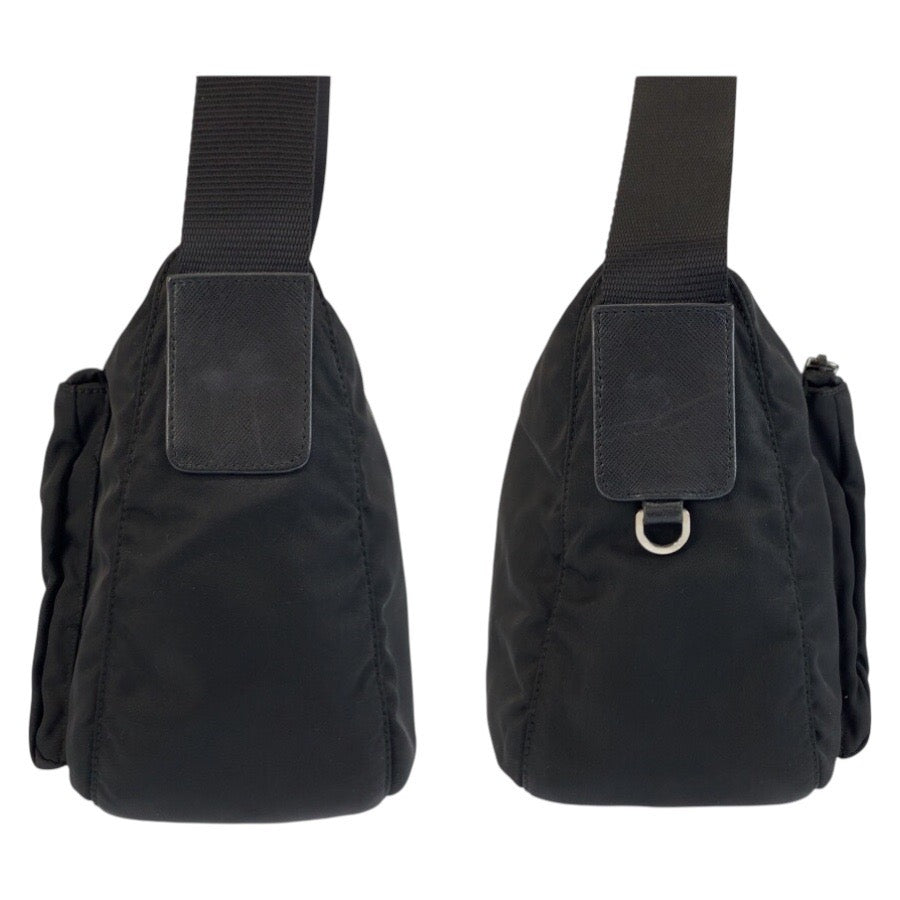 24217
PRADA プラダ テスート ブラック 黒 シルバー金具 ナイロン ショルダーバッグ ポシェット レディース ABP35