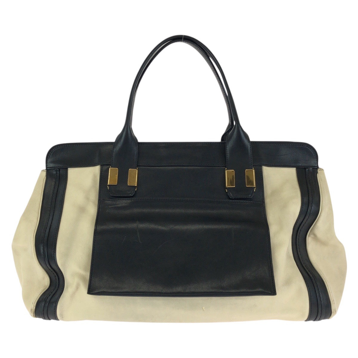 24220
Chloe クロエ アリス ベージュ ブラック ゴールド金具 レザー トートバッグ ハンドバッグ レディース ABP35