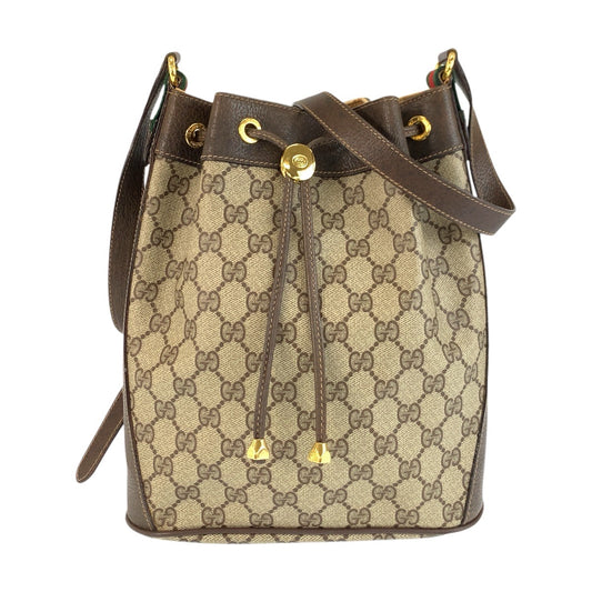24222
GUCCI グッチ ヴィンテージ シェリーライン ベージュ ブラウン ゴールド金具 GGスプリームキャンバス / レザー 41 02 034 ショルダーバッグ レディース AB35
