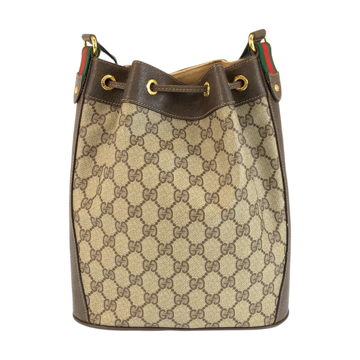 24222
GUCCI グッチ ヴィンテージ シェリーライン ベージュ ブラウン ゴールド金具 GGスプリームキャンバス / レザー 41 02 034 ショルダーバッグ レディース AB35