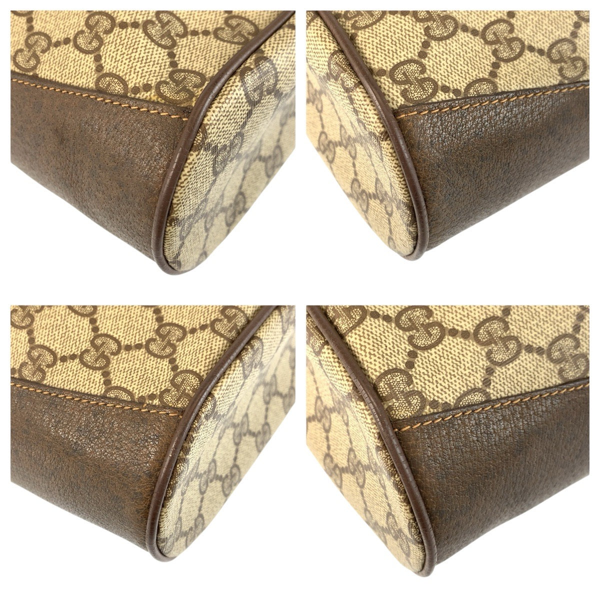 24222
GUCCI グッチ ヴィンテージ シェリーライン ベージュ ブラウン ゴールド金具 GGスプリームキャンバス / レザー 41 02 034 ショルダーバッグ レディース AB35