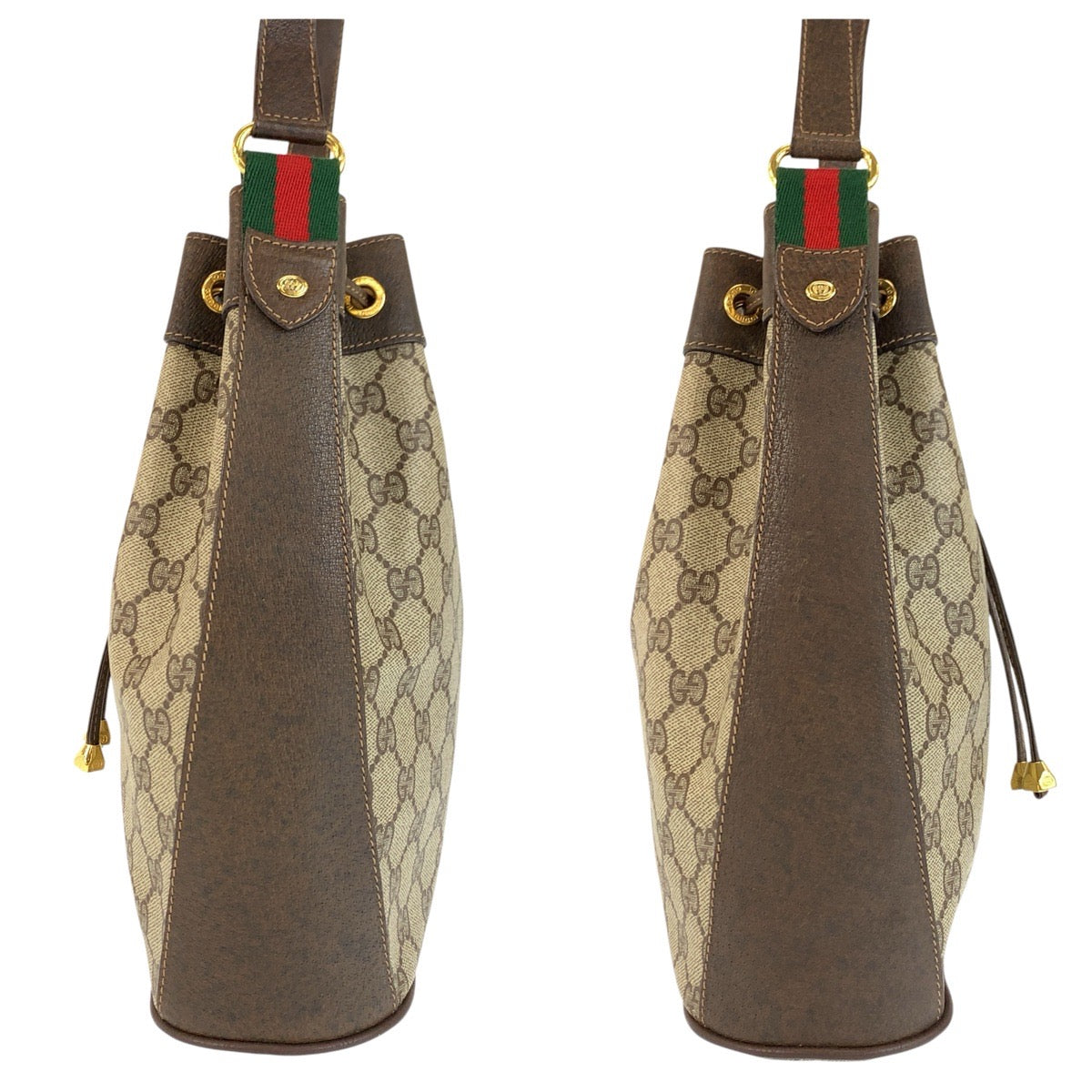 24222
GUCCI グッチ ヴィンテージ シェリーライン ベージュ ブラウン ゴールド金具 GGスプリームキャンバス / レザー 41 02 034 ショルダーバッグ レディース AB35