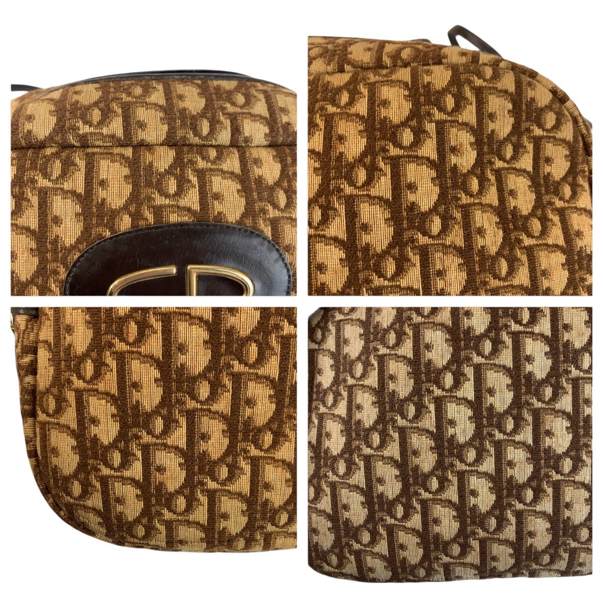 24224
Christian Dior クリスチャンディオール トロッター ベージュ ブラウン ゴールド金具 キャンバス / レザー ショルダーバッグ レディース ABP30