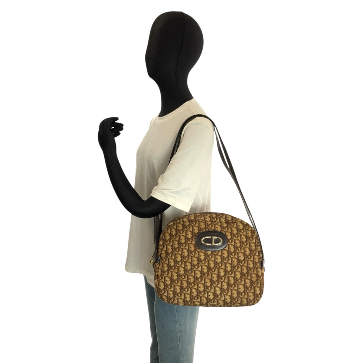 24224
Christian Dior クリスチャンディオール トロッター ベージュ ブラウン ゴールド金具 キャンバス / レザー ショルダーバッグ レディース ABP30