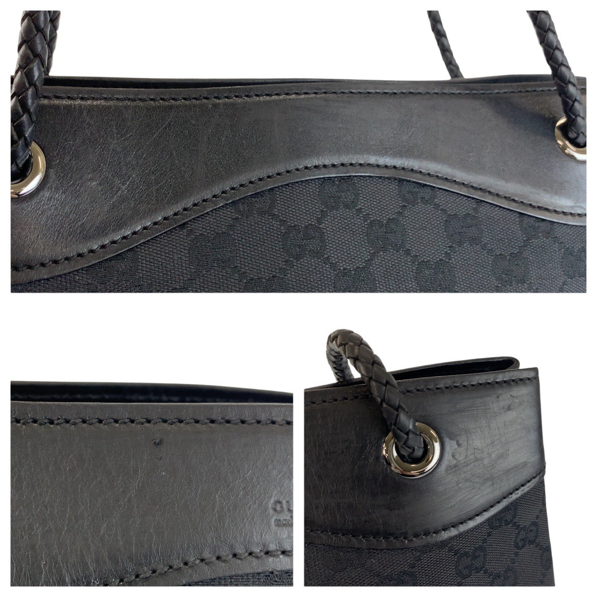 24225
GUCCI グッチ ブラック 黒 GGキャンバス / レザー 109141 トートバッグ ショルダーバッグ レディース AB35